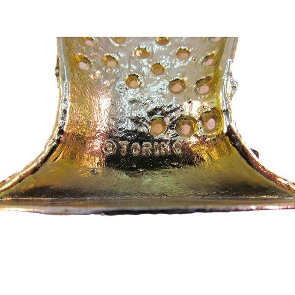 Vintage Gold Plated Hand Display Stand For Earrings Signed Torino - Picture 8 of 9